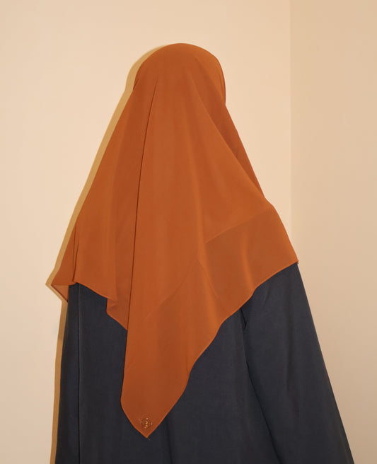 Burnt Clay Square Chiffon Scarf