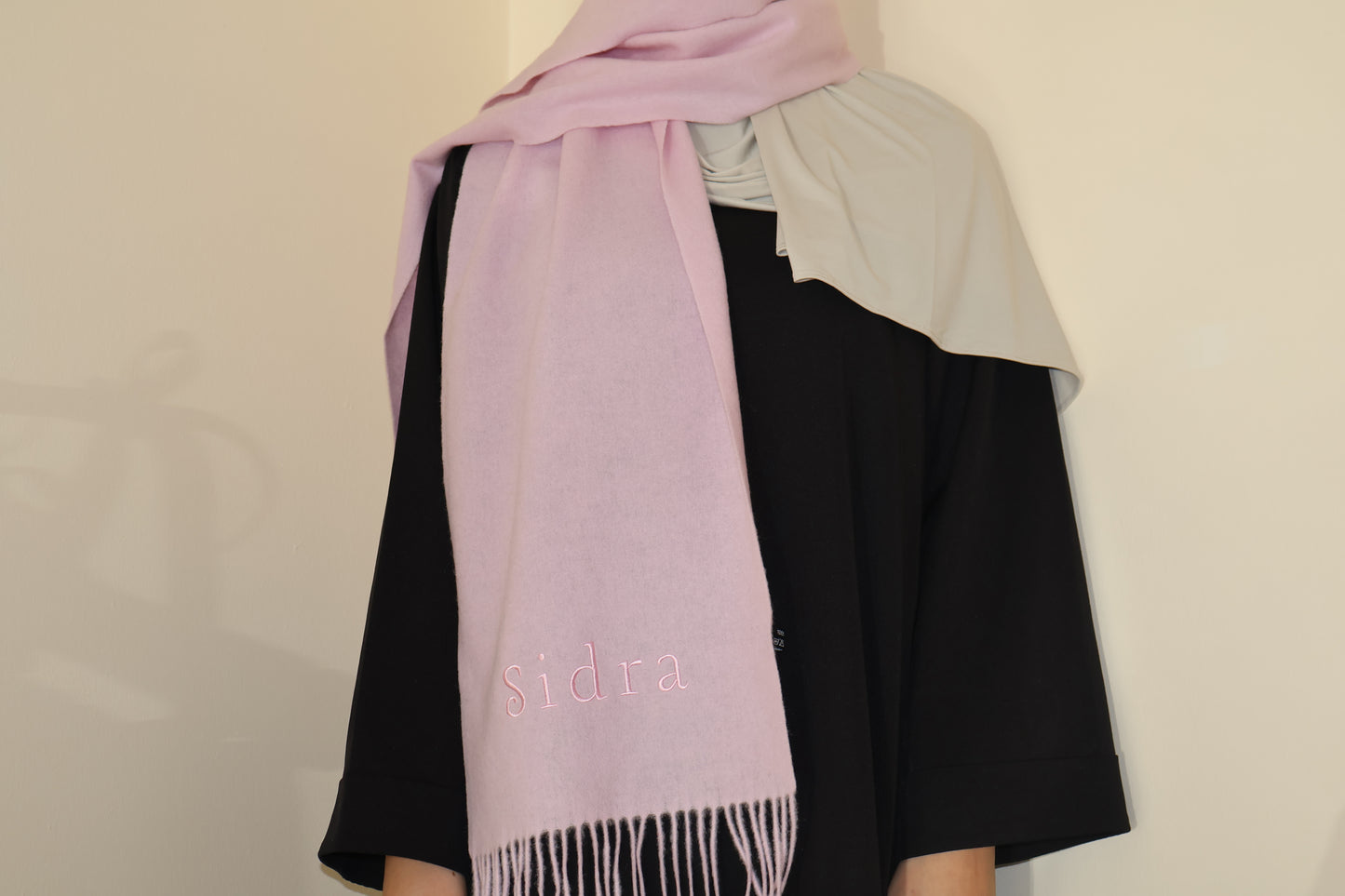 Baby Pink Wool Scarf
